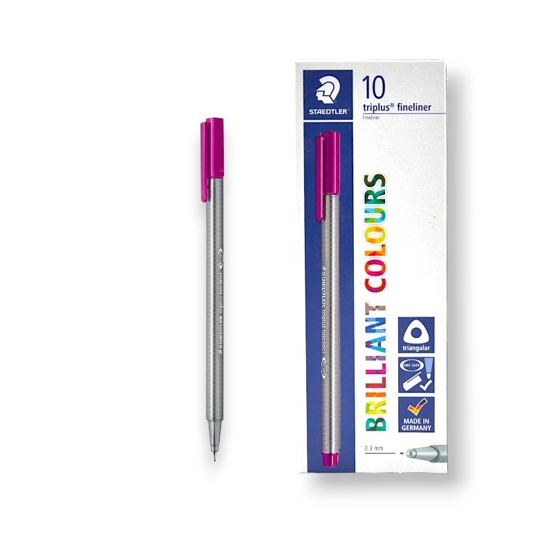 PAQUET DE 10 STYLOS TRIPLUS FINELINER STAEDTLER VIOLET CLAIR - 1