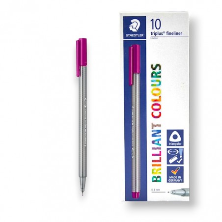 PAQUET DE 10 STYLOS TRIPLUS FINELINER STAEDTLER VIOLET CLAIR - 1