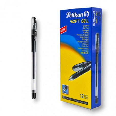 PAQUET DE 12 STYLOS GEL PELIKAN NOIR - 1