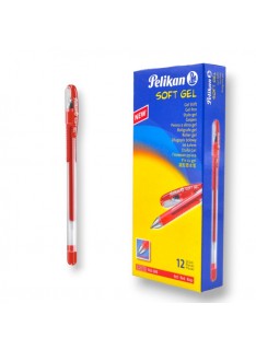 PAQUET DE 12 STYLOS GEL PELIKAN ROUGE - 1