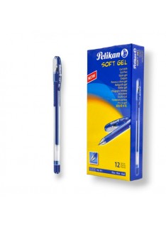 PAQUET DE 12 STYLOS GEL PELIKAN BLEU - 1