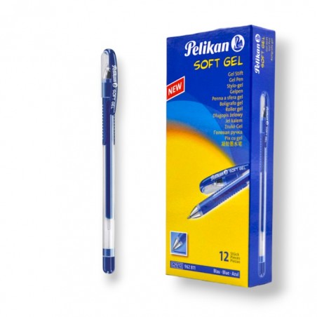 PAQUET DE 12 STYLOS GEL PELIKAN BLEU - 1