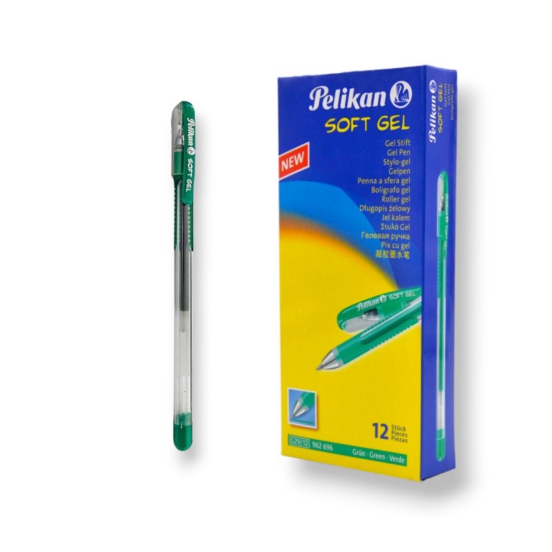 PAQUET DE 12 STYLOS GEL PELIKAN VERT - 1