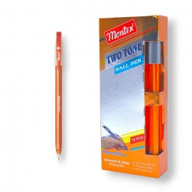 PAQUET DE 10 STYLOS A BILLE TWO TONE MONTEX ORANGE - 1