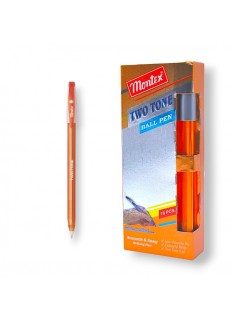 PAQUET DE 10 STYLOS A BILLE TWO TONE MONTEX ORANGE - 1