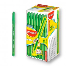 PAQUET DE 50 STYLOS A BILLE ICE MAPED VERT - 1