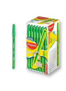 PAQUET DE 50 STYLOS A BILLE ICE MAPED VERT - 1