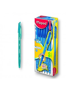 PAQUET DE 12 STYLOS A BILLE FIFTY MAPED TURQUOISE - 1