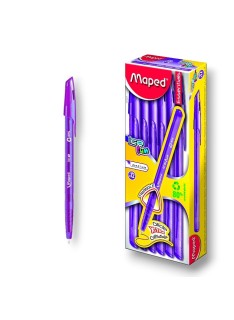 PAQUET DE 12 STYLOS A BILLE FIFTY MAPED VIOLET - 1