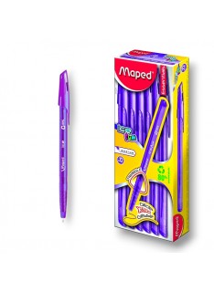 PAQUET DE 12 STYLOS A BILLE FIFTY MAPED VIOLET - 1