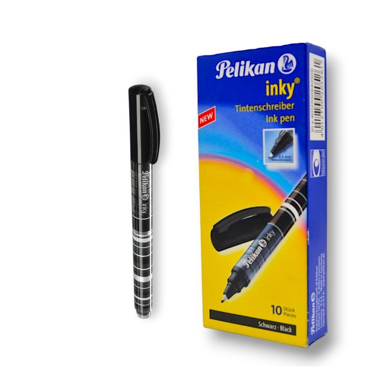 PAQUET DE 10 STYLOS ENCRE FINE PELIKAN NOIR - 1