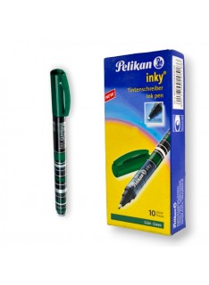 PAQUET DE 10 STYLOS ENCRE FINE PELIKAN VERT - 1