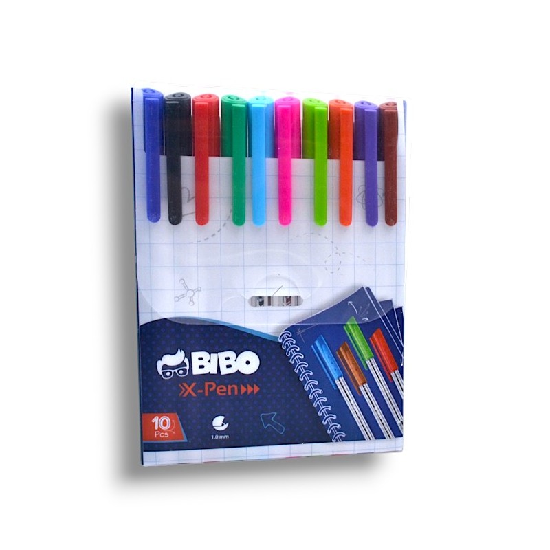 POCHETTE DE 10 STYLO A BILLE BIBO-XPEN - 1