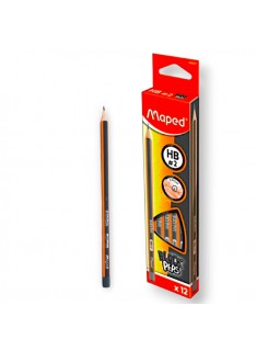 PAQUET DE 12 CRAYONS GRAPHITE BLACK'PEPS HB N°2 MAPED - 1