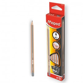 PAQUET DE 12 CRAYONS GRAPHITE BLACK'PEPS H N°3 MAPED - 1