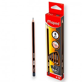 PAQUET DE 12 CRAYONS GRAPHITE BLACK'PEPS B N°1 MAPED - 1