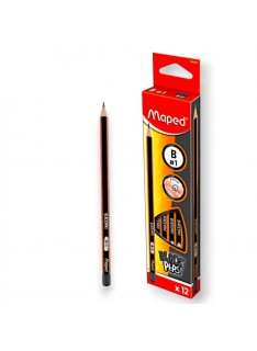 PAQUET DE 12 CRAYONS GRAPHITE BLACK'PEPS B N°1 MAPED - 1