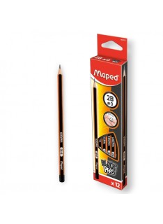 PAQUET DE 12 CRAYONS GRAPHITE BLACK'PEPS 2B N°0 MAPED - 1