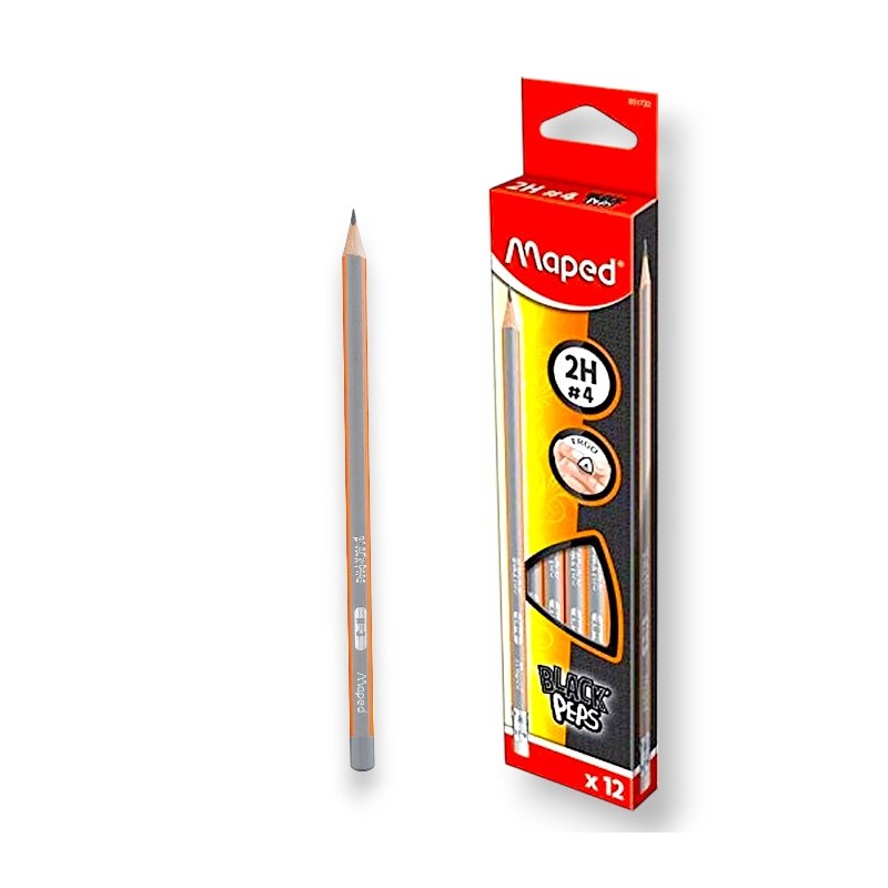 PAQUET DE 12 CRAYONS GRAPHITE BLACK'PEPS MAPED 2H N°4 - 1