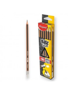 PAQUET DE 12 CRAYONS NOIR MAPED + GOMME HB-2 - 1