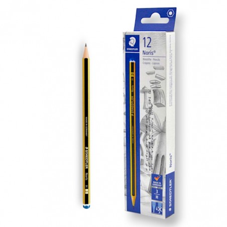 PAQUET DE 12 CRAYONS GRAPHITE NORIS STAEDTLER H N°3 - 1