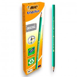 PAQUET DE 12 CRAYONS GRAPHITE BIC EVOLUTION ECOLUTIONS HB - 1