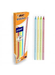 PAQUET DE 12 CRAYONS GRAPHITE BIC HB N°2 STRIPES - 1