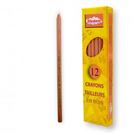 PAQUET DE 12 CRAYONS TAILLEUR EN BOIS BLANC ELKALEM - 1