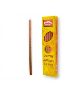 PAQUET DE 12 CRAYONS TAILLEUR EN BOIS BLANC ELKALEM - 1