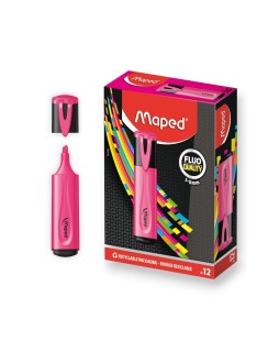 PAQUET DE 12 SURLIGNEUR FLUO MAPED ROSE - 1