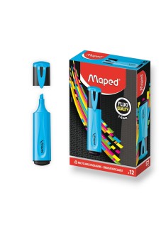 PAQUET DE 12 SURLIGNEURS FLUO MAPED BLEU - 1