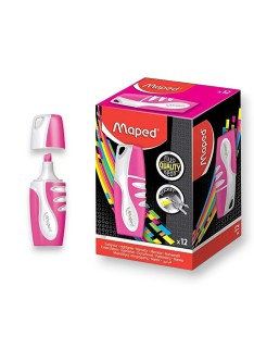 PAQUET DE 12 SURLIGNEURS FLUO MINI MAPED ROSE - 1