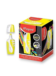 PAQUET DE 12 SURLIGNEURS FLUO MINI MAPED JAUNE - 1