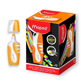 PAQUET DE 12 SURLIGNEURS FLUO MINI MAPED ORANGE - 1