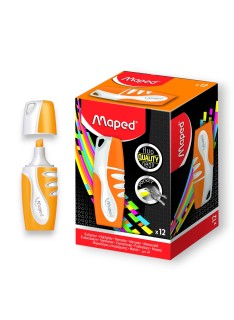 PAQUET DE 12 SURLIGNEURS FLUO MINI MAPED ORANGE - 1