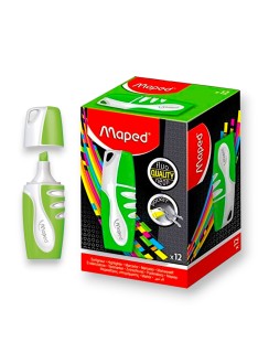 PAQUET DE 12 SURLIGNEURS FLUO MINI MAPED VERT - 1