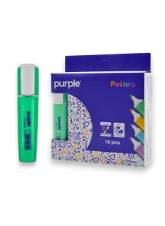 PAQUET DE 10 SURLIGNEURS PURPLE PASTELO VERT PASTEL - 1