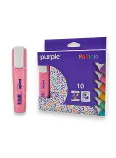 PAQUET DE 10 SURLIGNEURS PURPLE PASTELO SAUMON PASTEL - 1