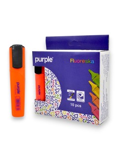 PAQUET DE 10 SURLIGNEURS PURPLE FLUORESKA ORANGE - 1