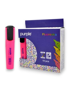 PAQUET DE 10 SURLIGNEURS PURPLE FLUORESKA ROSE - 1