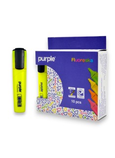 PAQUET DE 10 SURLIGNEURS PURPLE FLUORESKA  JAUNE - 1