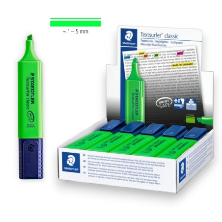 PAQUET DE 10 SURLIGNEURS FLUO TEXTSURFER CLASSIC STAEDTLER VERT - 1