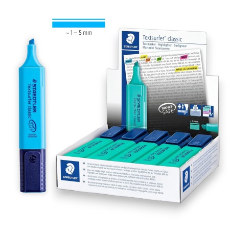 PAQUET DE 10 SURLIGNEURS FLUO TEXTSURFER CLASSIC STAEDTLER BLEU - 1