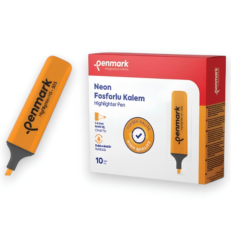 PAQUET DE 10 SURLIGNEURS PENMARK ORANGE - 1