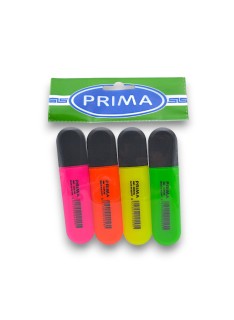 POCHETTE DE 4 SURLIGNEURS FLUO PRIMA - 1