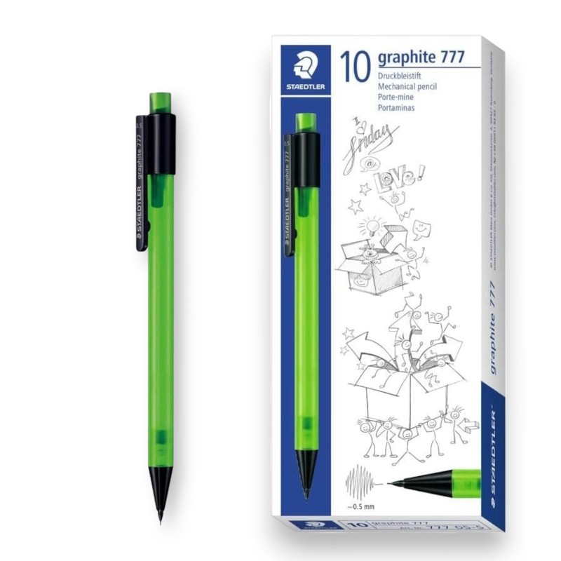 PAQUET DE 10 PORTES MINES GRAPHITE  STAEDTLER 0.5 VERT - 1