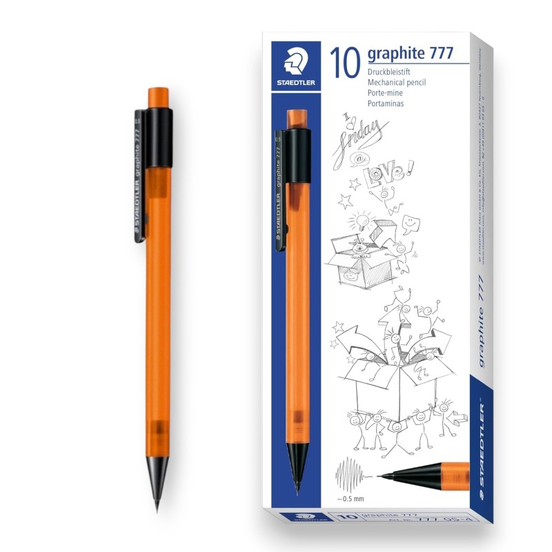 PAQUET DE 10 PORTES MINES GRAPHITE STAEDTLER 0.5 ORANGE - 1 PAQUET DE 10 PORTES MINES GRAPHITE STAEDTLER 0.5 ORANGE - 1