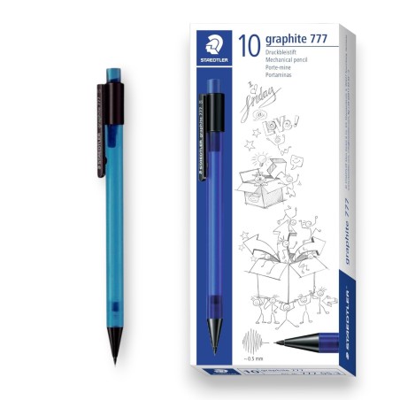 PAQUET DE 10 PORTES MINES GRAPHITE STAEDTLER 0.5 BLEU - 1