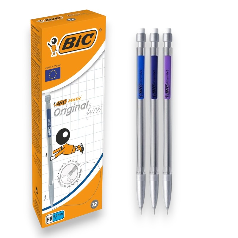 PAQUET DE 12 PORTES MINES BIC MATIC ORIGINAL FINE 0.5 MM - 1