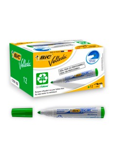 PAQUET DE 12 MARQUEURS TABLEAU VELLEDA BIC VERT - 1